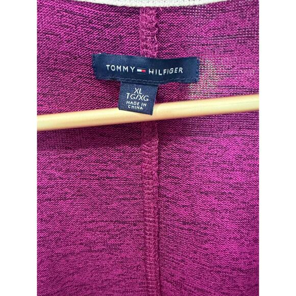 Tommy Hilfiger Long Open Cardigan Fuschia Black Heather Size XL, EUC ✨ - Picture 2 of 5
